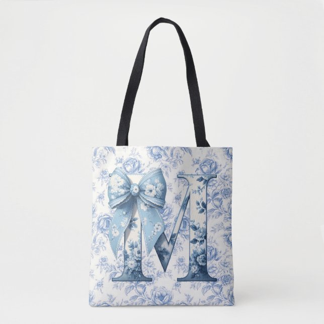 Mum's Light Blue Chinoiseries Large Shoulder Tote (Front)