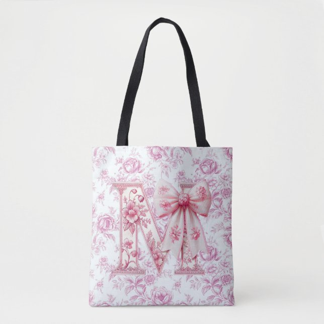 Mum's Light Pink Chinoiserie Large Shoulder Tote (Front)