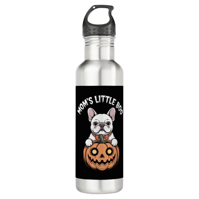 Mum's Little Boo French Bulldog Hallowen 710 Ml Water Bottle (Front)