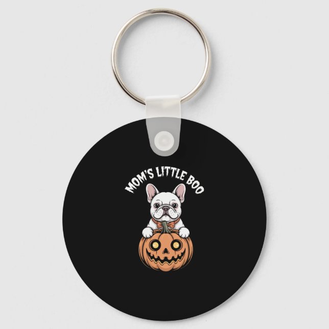 Mum's Little Boo French Bulldog Hallowen Key Ring (Front)