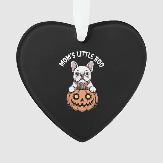 Mum's Little Boo French Bulldog Hallowen Ornament (Front)