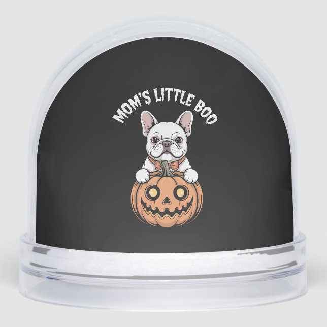Mum's Little Boo French Bulldog Hallowen Snowglobe (Front)