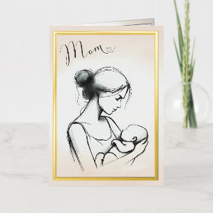 Mum's Love Sketch with Child - Mother's Day Card