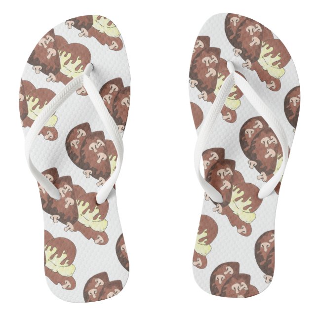 Mum's Meatloaf Diner Food Gravy Mashed Potatoes Flip Flops (Footbed)