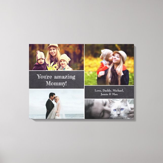 "Mum's Memory Canvas: Personalised Photo Collage W Canvas Print (Front)