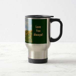 Mum's Mug! Poppy Flowers Blue Sky Love You Always Travel Mug