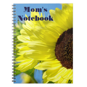 Mum's Notebook Bright Yellow Sunny Sunflowers