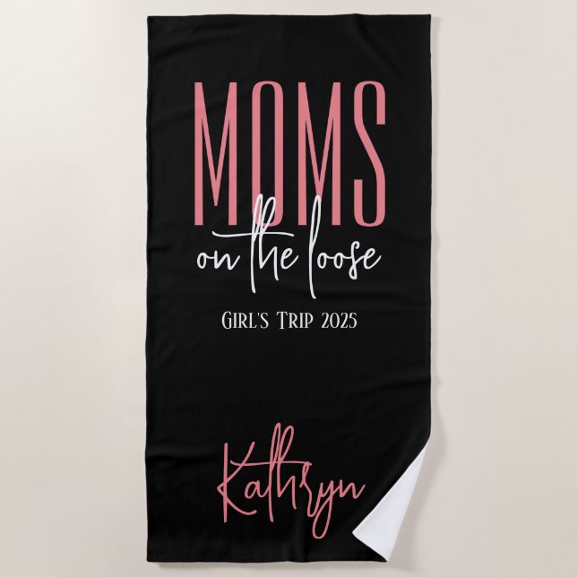 Mum's on the Loose Personalised Beach Towel (Front)