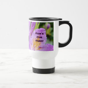Mum's Our Hero! Coffee Travel Mug Flowers Rhodies