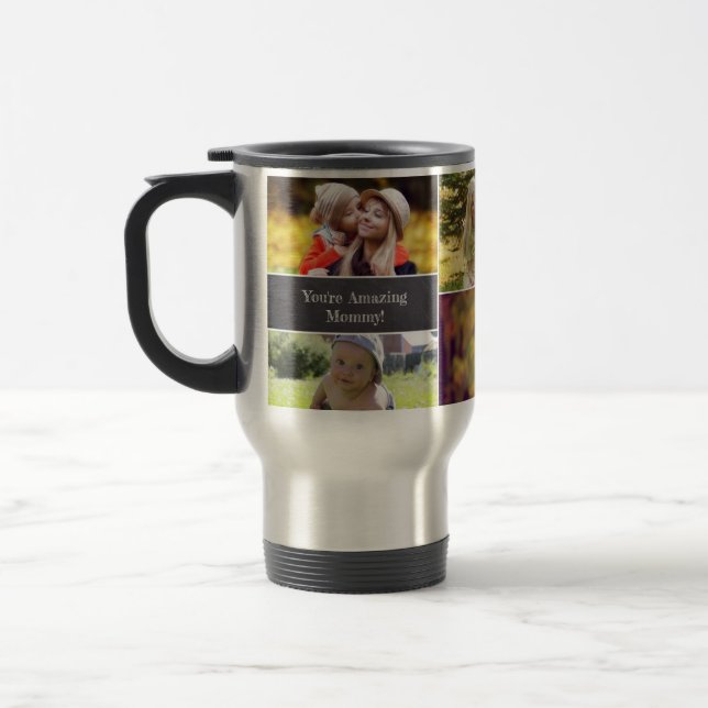 Mum's Personalised Photo collage Travel Mug (Left)
