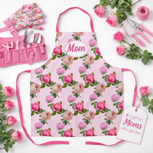 Mum's Pink Rose Mother's Day  Apron