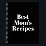 Mum's Recipes, Mother's day or Birthday gift Notebook<br><div class="desc">Mum's Recipes,  Mother's day or Birthday gift Notebook
Customise name,  monogram,  text,  or leave it as is
White letters,  black background,  spiral bound
great gift for mum!</div>