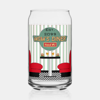 Mum's Retro Diner Drinkware Can Glass