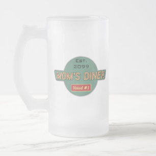 Mum's Retro Diner Drinkware Frosted Glass Beer Mug