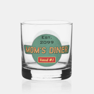 Mum's Retro Diner Drinkware Rocks Whiskey Glass