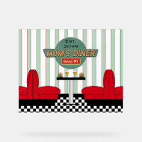 Mum's Retro Diner with Burgers & Beer Acrylic Sign