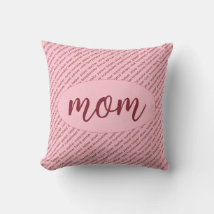 Mum's Roles Pattern: Teacher Nurse Cook Driver Etc Cushion