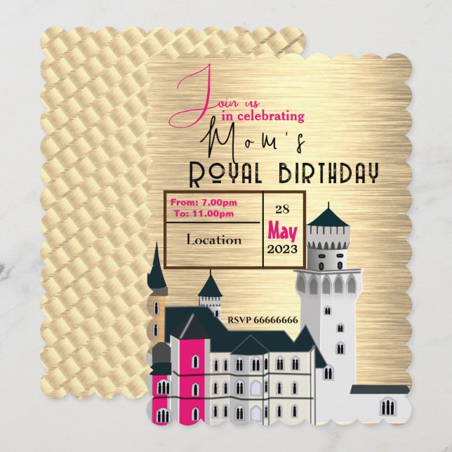 Mum's royal birthday Invitation (Front/Back)
