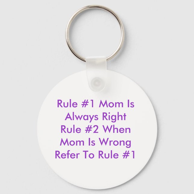 Mum's Rules Keychain (Front)