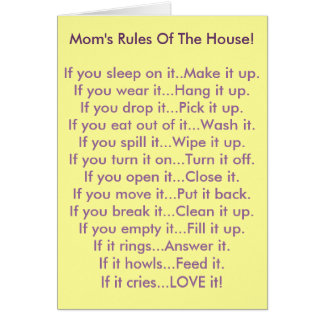 Mum's Rules Of The House