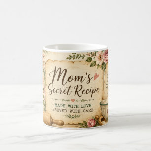 Mum's Secret Recipe Kitchen Coffee Mug with Floral
