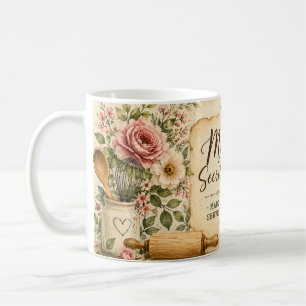 Mum's Secret Recipe Kitchen Coffee Mug with Floral