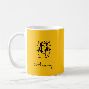 Mum's Silhouette Celebration Dancers Orange Coffee Mug