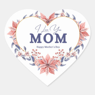 Mum's Special Day: A Heartfelt Design for Mother's Heart Sticker