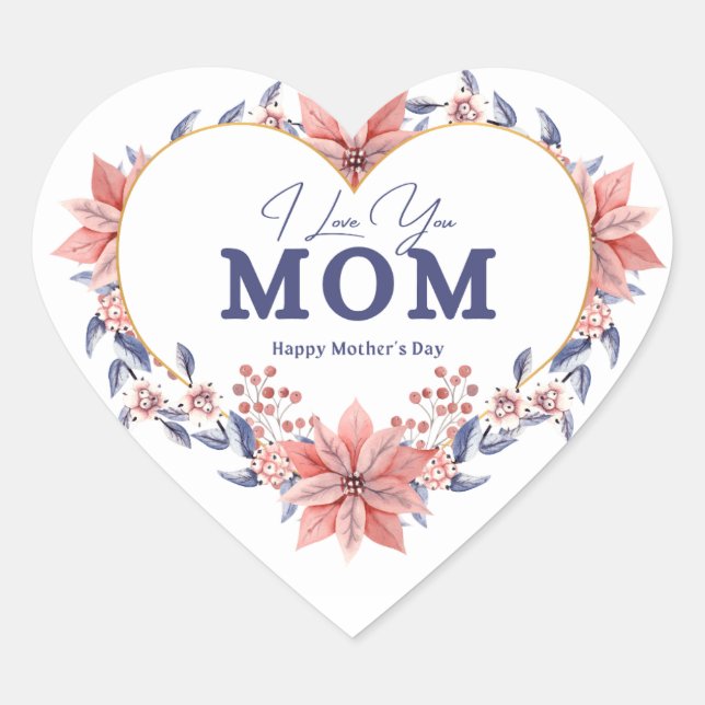 Mum's Special Day: A Heartfelt Design for Mother's Heart Sticker (Front)