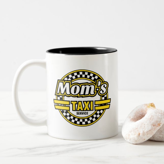 Mum's Taxi Service Logo Coffee Mug (With Donut)