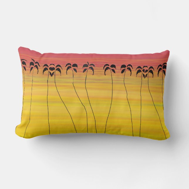 Mum's Tropical Summer Sunset Throw Pillow (Front)