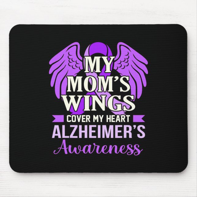 Mum's Wings Cover My Heart Alzheimer's Awareness G Mouse Mat (Front)