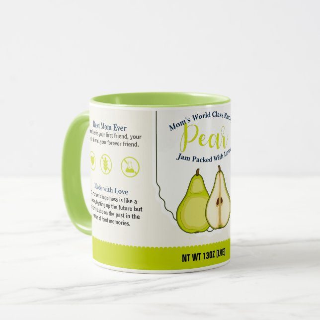Mum's World Class Pear Love Jam Mug (Front Left)