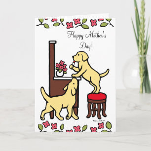 Mum's Yellow Lab Puppy Duo Card