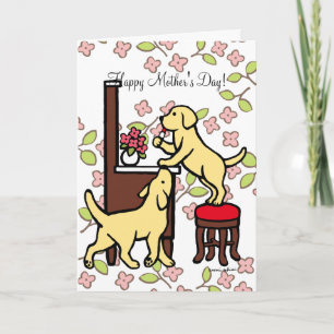 Mum's Yellow Lab Puppy Duo Card