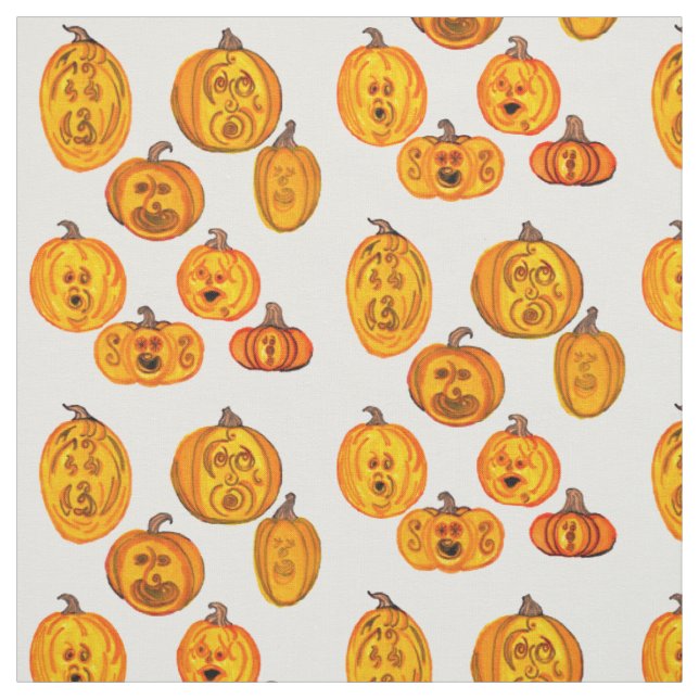 Munch inspired Scream Pumpkins fabric (Swatch)