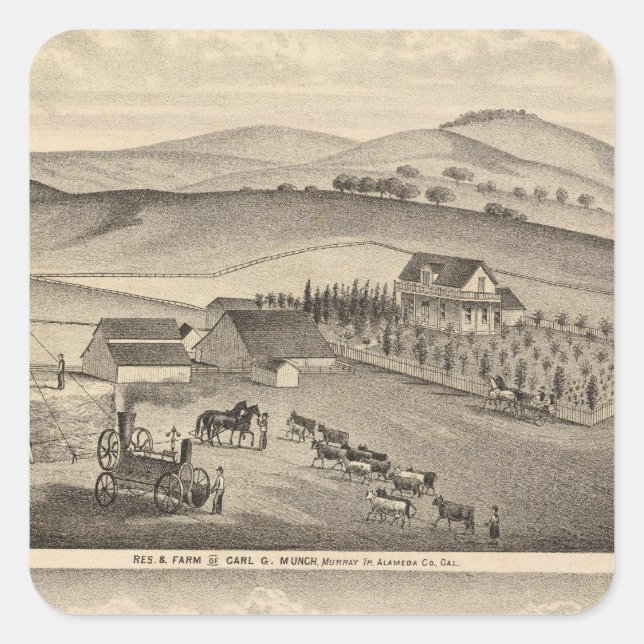 Munch, Stanley residences, farms Square Sticker (Front)