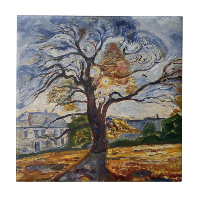 Munch The Oak Tree Expressionist Nature Art Tile (Front)