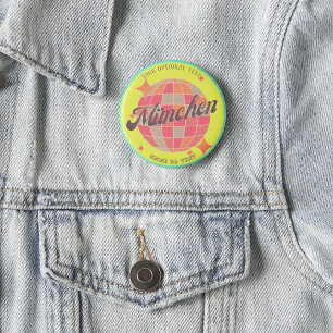 München Bayern Deutschland Retro neon yellow 3 Cm Round Badge