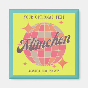 München Bayern Deutschland Retro neon yellow Magnet