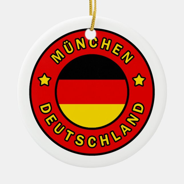 München Deutschland Ceramic Tree Decoration (Front)