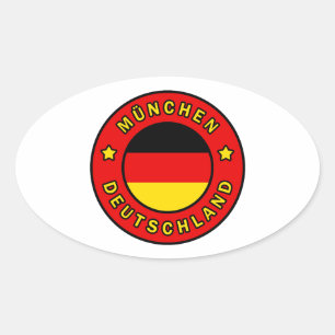 München Deutschland Oval Sticker