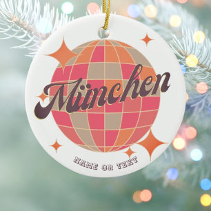 München Munich Bavaria Germany Retro disco  Ceramic Tree Decoration