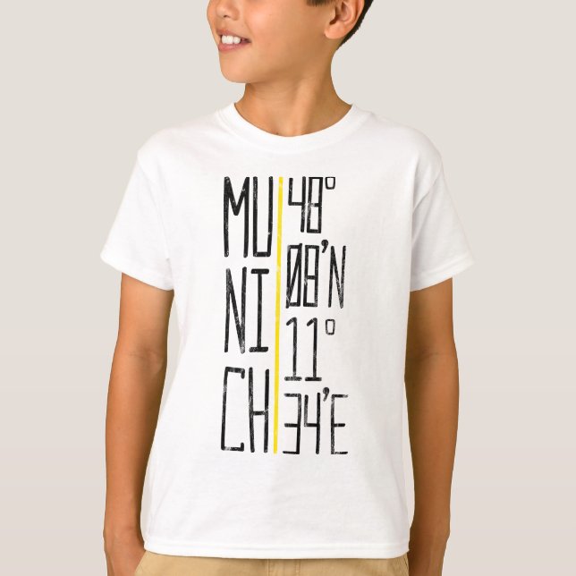 München Munich Coordinates Tee, Germany T-Shirt (Front)