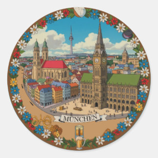 Munchen Munich Deutchland Classic Round Sticker