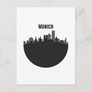 München Stadt Silhouette Postcard