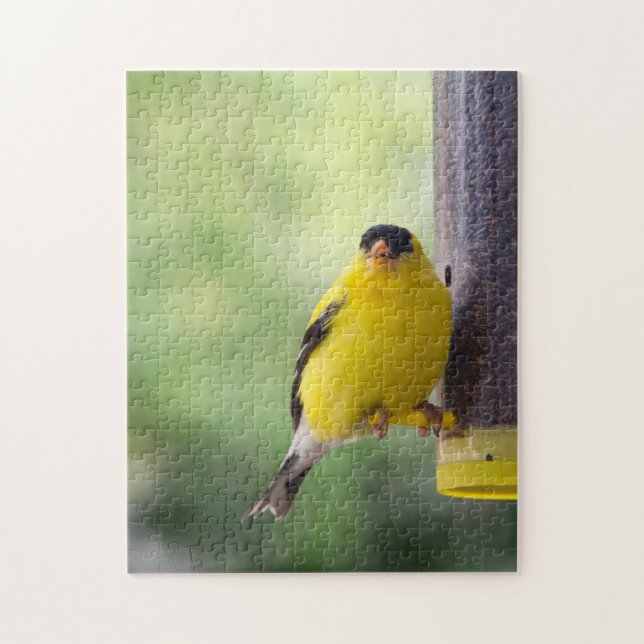 Munching Goldfinch Jigsaw Puzzle (Vertical)