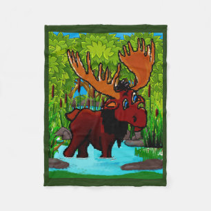 Munching Moose Fleece Blanket