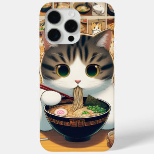Munchkin Cat Eating Ramen iPhone 15 Pro Max Case