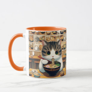 Munchkin Cat Eating Ramen Mug